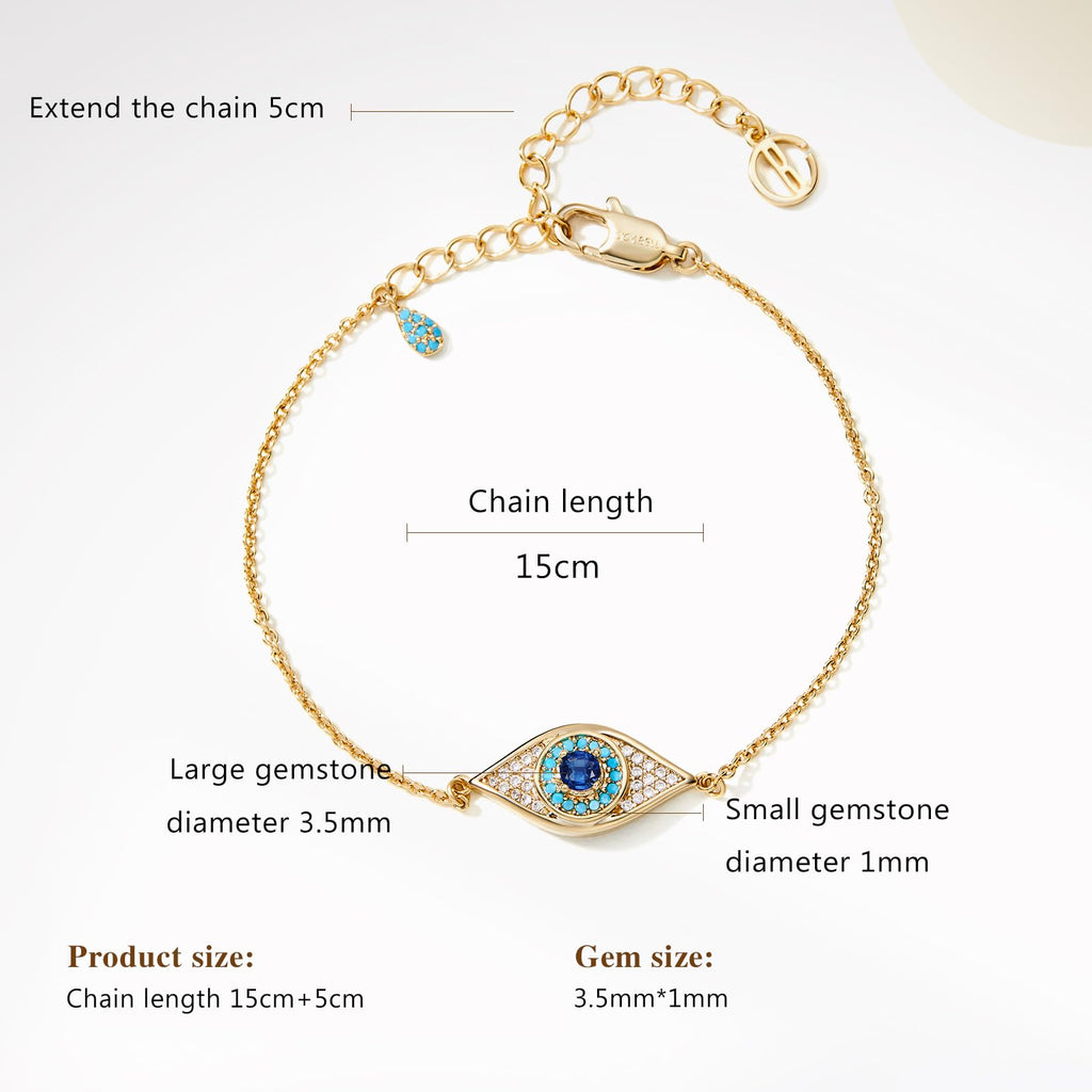 Cicy Bell Evil Eye Bracelets 18k Gold Plated Adjustable