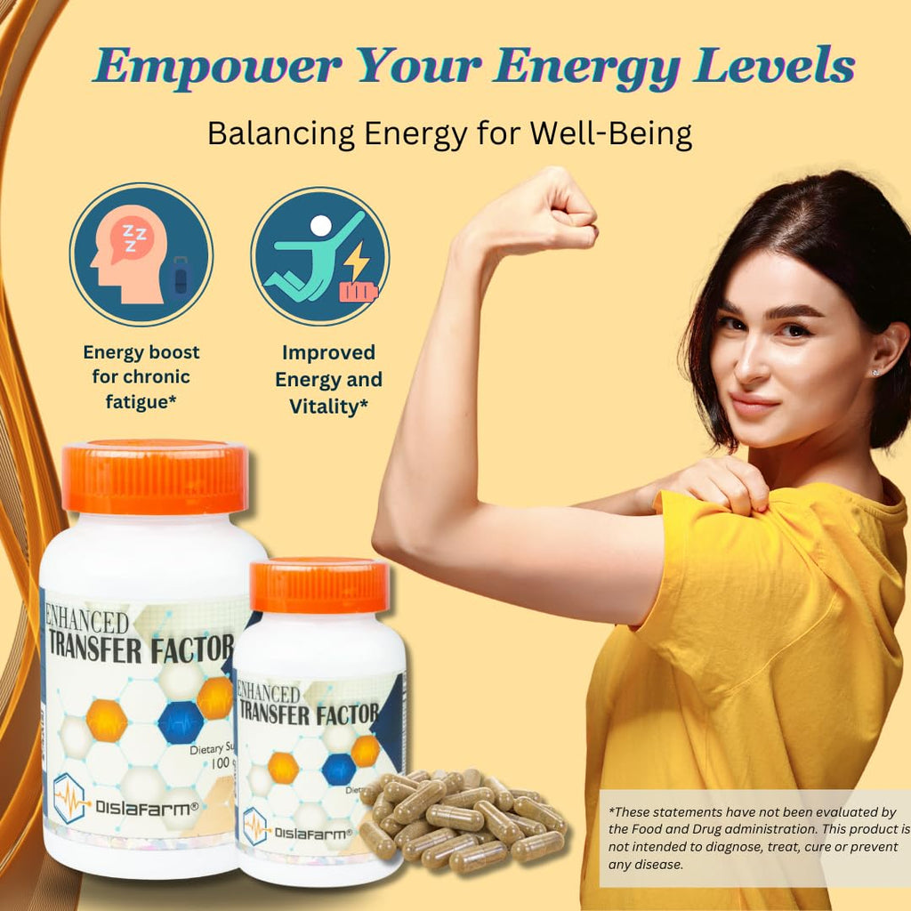 Transfer Factor Enhanced, 100 Natural Capsules, Immune Support - Transfer Factor Multi Immune from Cow Colostrum, Egg Yolk & Special Blend of Mushrooms