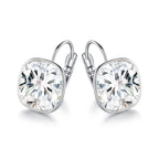 White Bella Drop Earrings Crystals 18K White Gold Plated Hypoallergenic Jewelry for Women