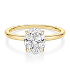 EAMTI 3CT Engagement Rings for Women Oval Cut CZ Solitaire Promise Wedding Bands Travel Ring 14K Gold Plated Size 8