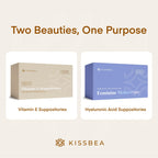 Kissbea Natural Vitamin E Feminine Moisturizer for Women – Daily External Intimate Care with Coconut Oil, Shea Butter & Squalane – Fragrance-Free, Hormone-Free – 2 Pack (14 Count Each)