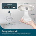 Linkind BR30 LED Flood Light Bulbs Indoor, 65W Equivalent Dimmable LED Recessed Bulbs, 10W 850 Lumens, 4000K Cool White E26, UL FCC Certified, Recessed Can Light Bulb for Bedroom Bathroom, 12 Packs