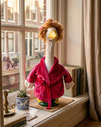 Bathrobe Porch Goose Outfits, Red Robe & Curlers Fits 23" Lawn Statue