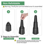 Fretech Fly Fans for Tables 4 Pack - Portable Automatic Picnic Table Food Repellent Fans Spinner for Restaurant, Party, Home