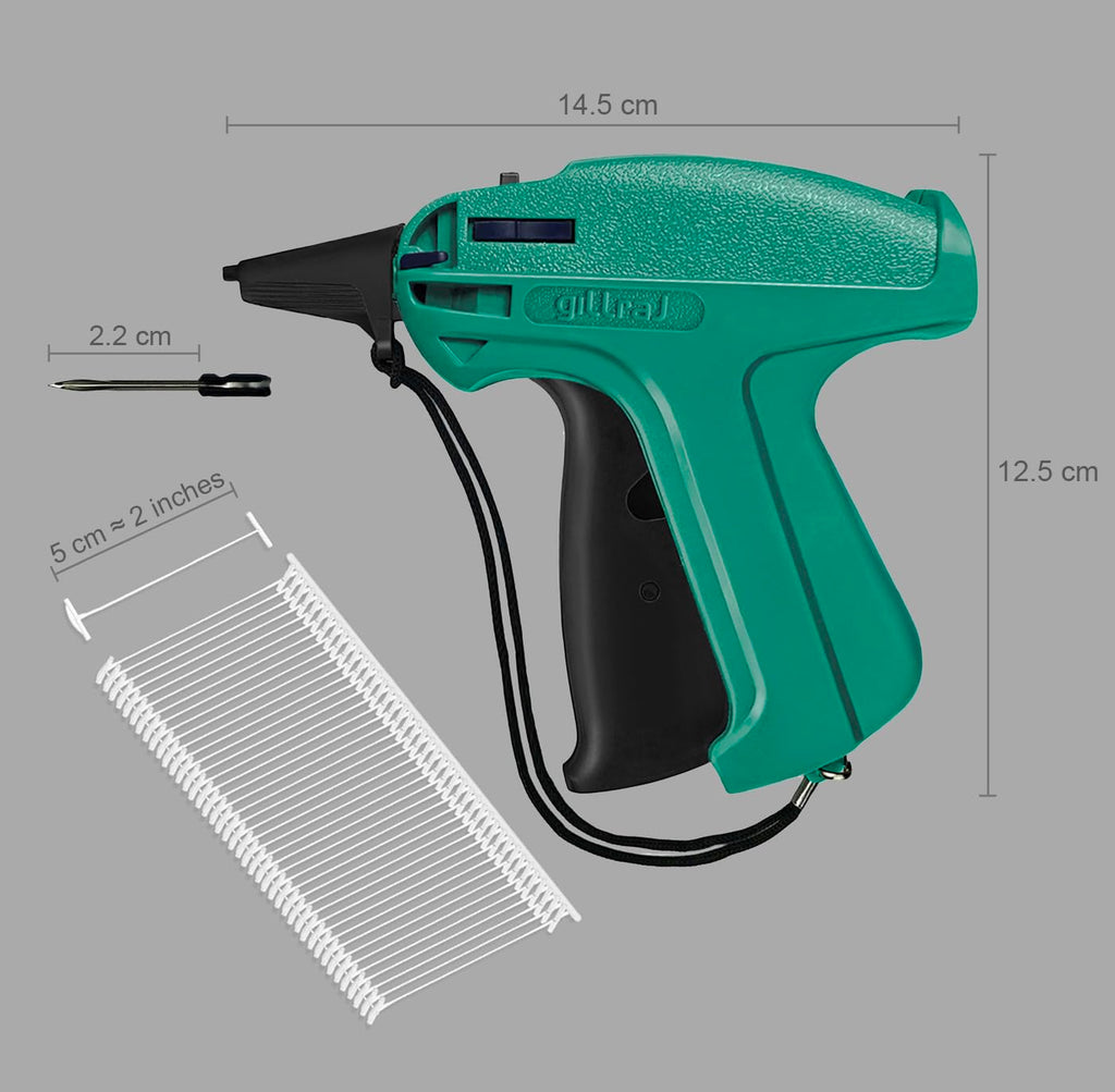 GILLRAJ® Price Tagging Gun【Not-a-Stitch-Gun】 Hangtag Attacher with 4000pcs 0.5" Long Barbs Fasteners & 6 Needles, Retail Pricing Tag Gun for Stores Consignment Garage Yard Sale