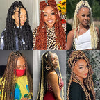 ZRQ 2 Packs 30 Inch Butterfly Locs Crochet Braids Hair, Pre-looped Ginger Distressed Faux Locs 350 Goddess Locs Handmade Boho Soft Locs For Women (2 Packs 350#)