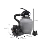 XtremepowerUS 12" Sand Filter for Above-Ground Swimming Pools Max 2,400GPH 7-Way Multi-Port Valve Pool Pump Up to 10,000 Gallons Strainer Basket (Include Filter Media)