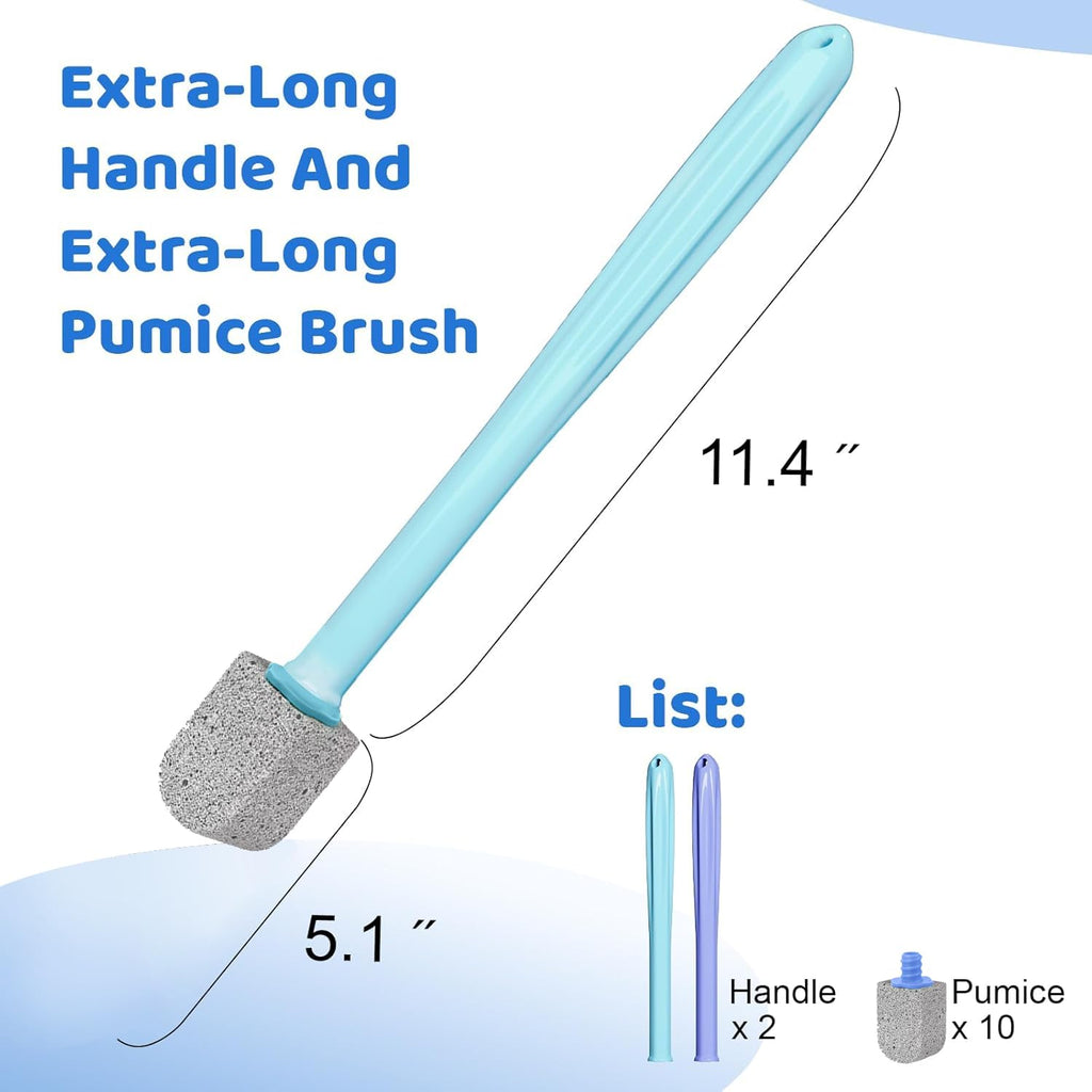 Pumice Stone Toilet Bowl Cleaner,Bathroom Cleaner Brush Toilet Wand Refills with 30CM Long Handle for Remove Hard Water Stains with 1 Wand+ Pumice Stones (20 Pack)