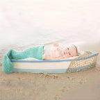 Newborn Photography Props Baby Crochet Mermaid Outfit Tail Headband Bra