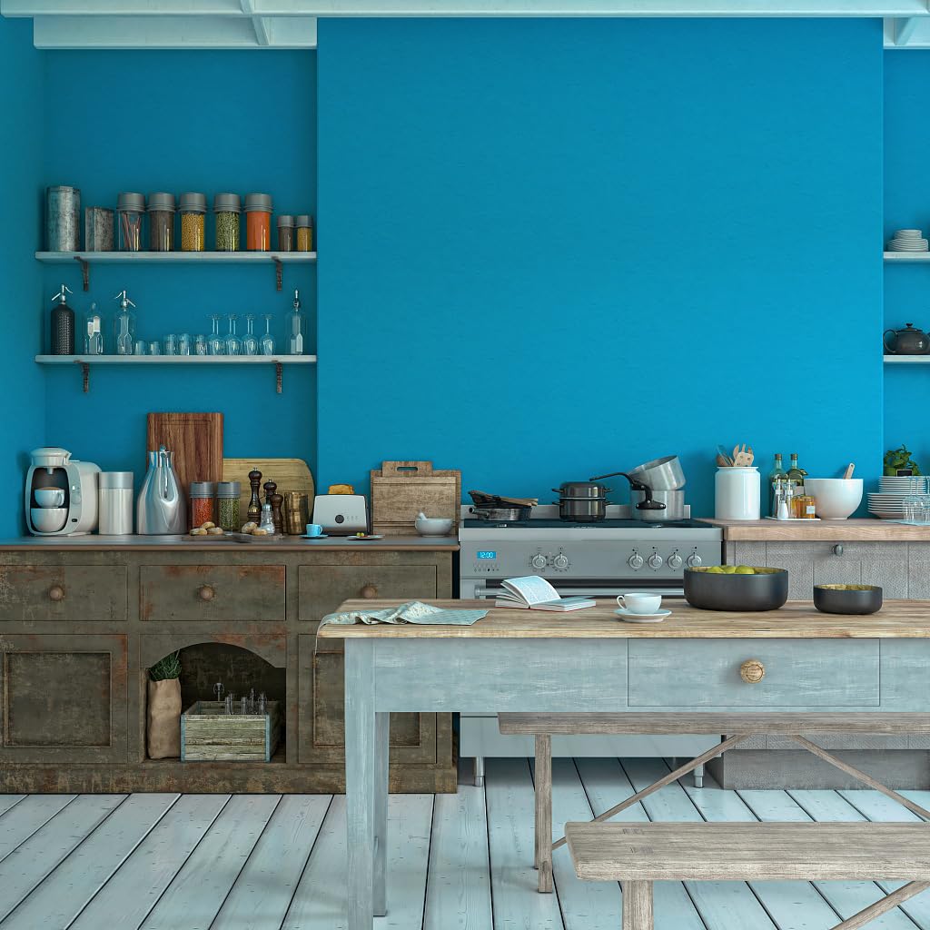 Micpolo 15.7"x394" Peel and Stick Wallpaper - Blue for Bedroom and Bathroom - Easy Peel Off, Renter Friendly, Removable Vinyl, Matte
