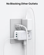 TROND Outlet Extender with 2 PD 20W USB C Charger, 3 AC Multi Plug Outlet Splitter with 360 Rotating Plug, USB Wall Socket Adapter, A Small Charging Station for Kitchen Bathroom Cruise Essentials