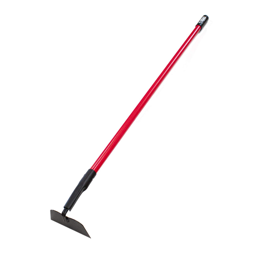 BULLY TOOLS 12-Gauge Garden Hoe for Gardening, Heavy Duty Draw Hoe for Weeding, Cultivating and Turning Soil, 58" Fiberglass Long Handle Weed Puller Tool, Garden Tools 100% Made in USA