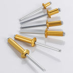 Wensilon (130 Pcs)1/4"x5/8" Golden Aluminum blind pro Rivets,Golden Aluminum Grip and Steel Mandrel