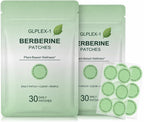 GLPLEX-1 Berberine Patches with L Glutamine, Chromium, Pomegranate and Cinnamon for Men & Women - 60 ct