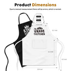 King & Queen Apron Set - Matching Couples Kitchen Aprons with Deep Pockets & Reinforced Stitching - Waterproof Professional Cooking Gear for Wedding, Engagement, Bridal Shower, Valentines, Christmas