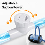 VINGLI Pool Vacuum Cleaner, Automatic Pool Sweeper for Ground&Inground Pools, Suction Side Wall-Climbing Sweeper with 39.6ft Tangle-Free Hose (Memory Blue&Gray)