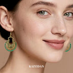Boho Vintage Rope Handwoven Teardrop Dangle Earrings for Women Dangling,Handmade Bronze Carving Green Braided Handcrafted Drop Summer Ethnic Thread Filigree Statement Earings, Indian Long Earrings,fashion Accessories Dainty Jewelry Gifts.