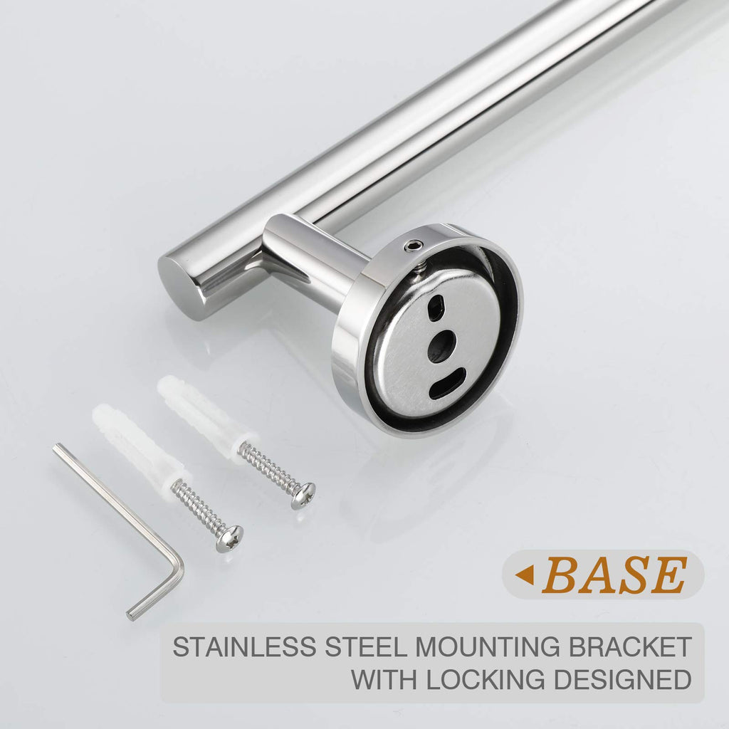 USHOWER Polished Chrome Bath Towel Bar, 30-Inch Towel Rack for Bathroom Wall-Mounted, Thicken SUS304 Stainless Steel Towel Rod (Total Length 32-Inch)