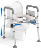 HOMLAND Raised Toilet Seat with Handles, Toilet Seat Riser for Seniors with Adjustable Height & Width, FSA HSA Eligible 400lb Handicap Elevated Toilet Seat for Elderly, Pregnant, Fit Any Toilet