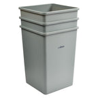 Winco 35 Gallon Gray Commercial Square Plastic Trash Can