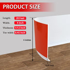 Vinyl Wall Base Baseboard Molding Trim 4" Flexible Self Adhesive Rubber Wall Base Moulding Trim Peel and Stick Design, 4 Inch x 20 Feet, White