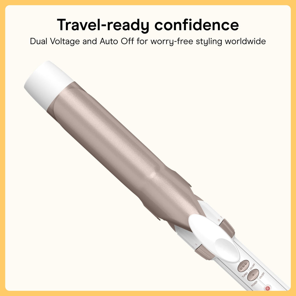 Conair Curling Iron, Double Ceramic, 1 1/4-in. Barrel, White/Rose Gold