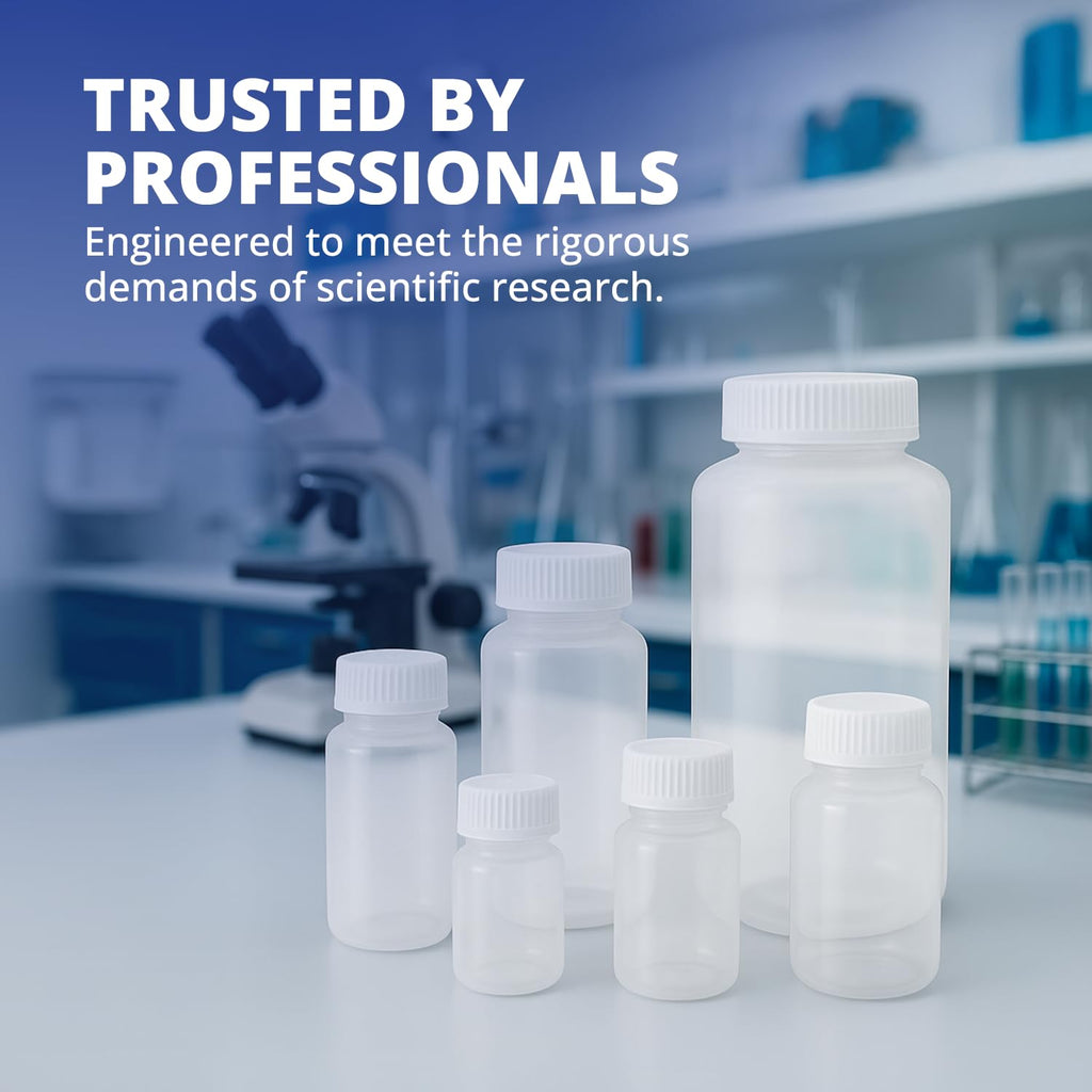 United Scientific™ Sample Bottles with Lids, Polypropylene, 250ml, 12-Pack
