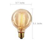 GOENDR Vintage Edison Bulb,Large Round Edison Antique Light Bulbs-G30/G95 120V - Dimmable Thread Filament Style Nostalgic Light Bulbs (4 Pack)