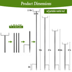 HFYZZ 4Pack 78.7 Inch Metal Garden Netting Support Stakes, Heavy Duty Rustproof Black Coated Steel Frame for Garden Fencing, Lawn Plant Support Pole for Blueberry Garden Bed Plant Crop Protection