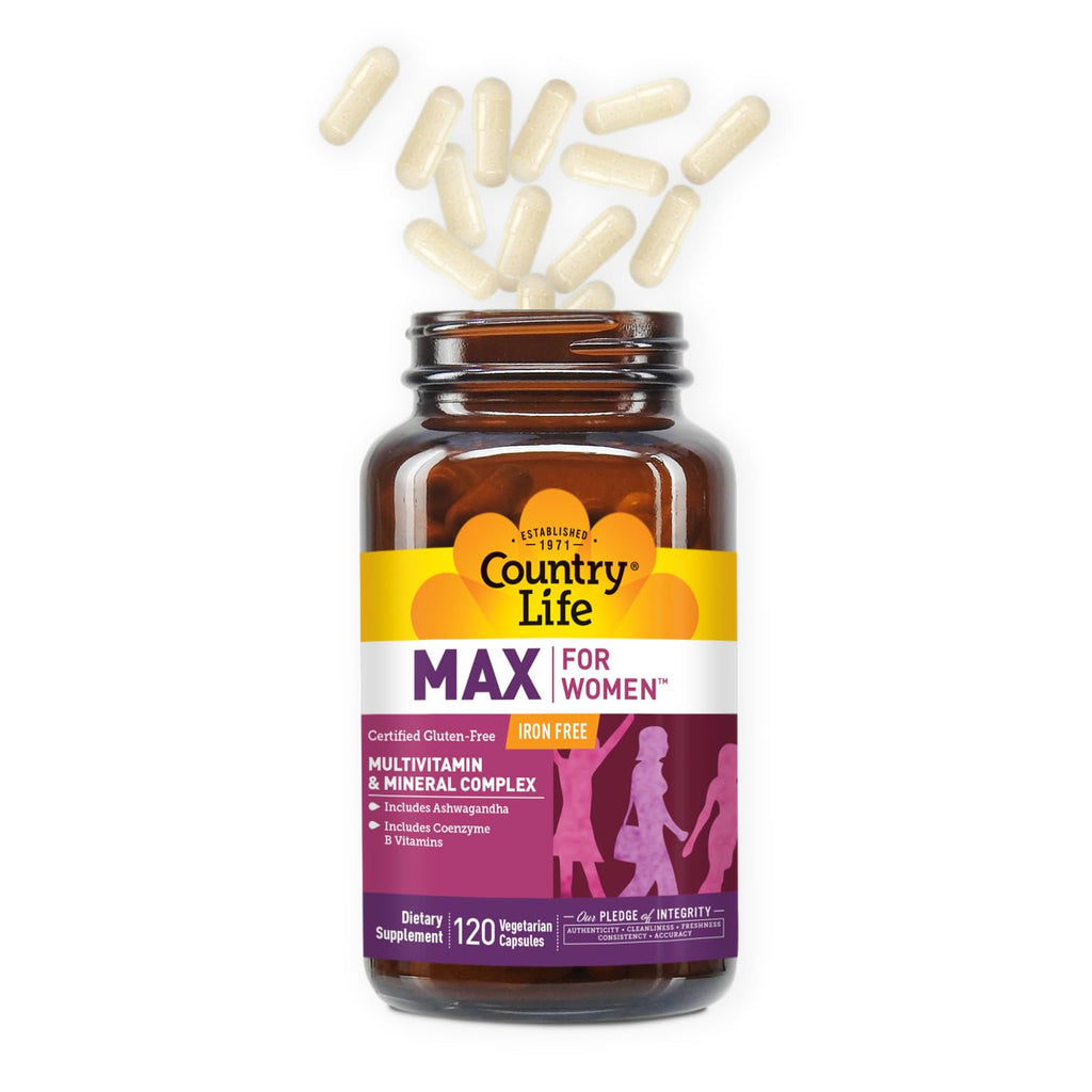 Country Life Max for Women - Multivitamin and Mineral Complex, Iron-free - 120 Vegan Capsules