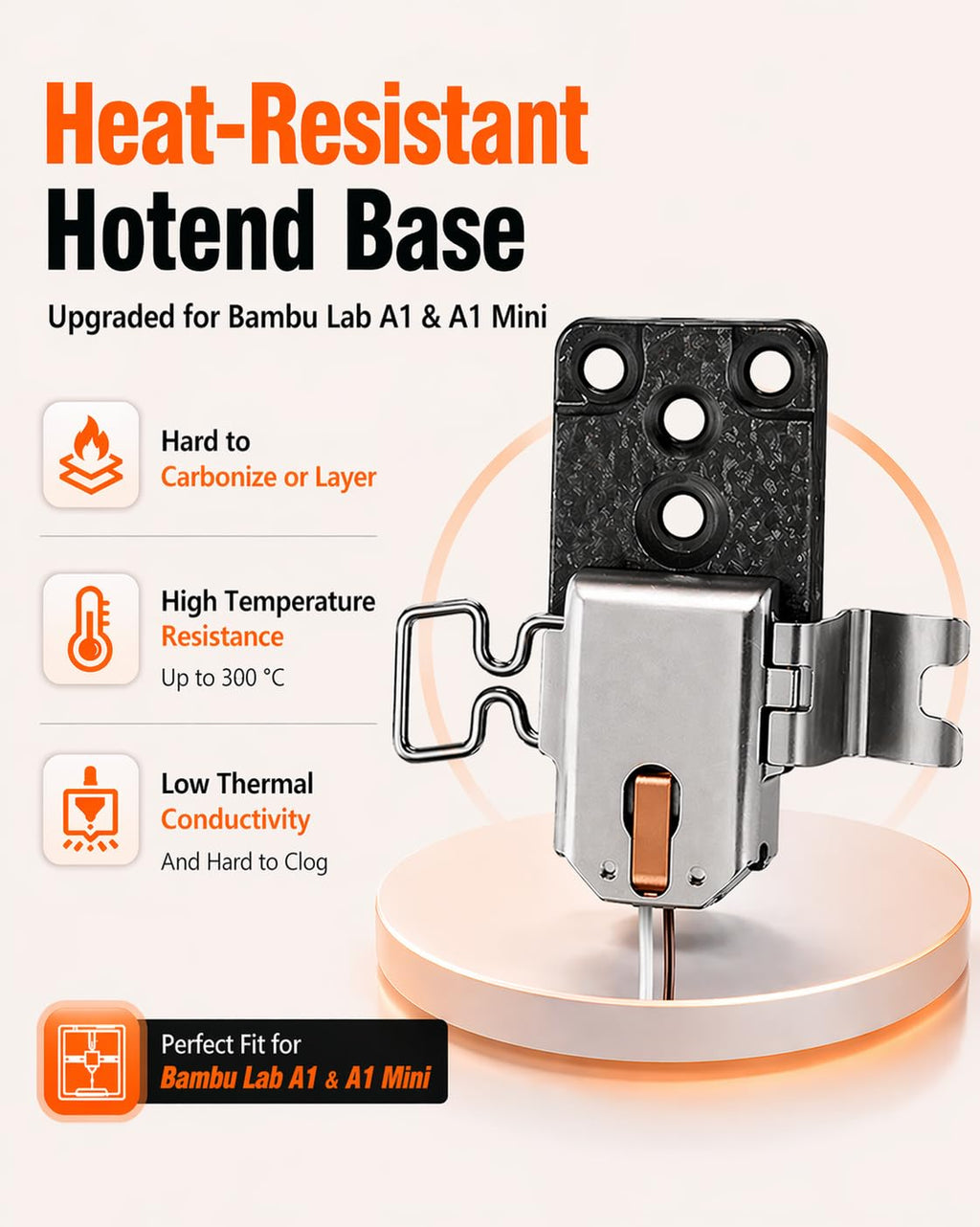 Bamboo lab Upgraded Hotend Heating Assembly for Bambu Lab A1 & A1 Mini, Replacement Hot End Kit with Heating Block for 3D Printer