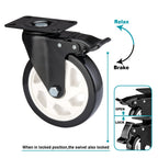 BOSGEOT Caster Wheels-5 Inch Swivel Casters Set of 4 Heavy Duty with Brake