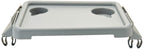 Lumex Folding Walker Tray with Cup Holders – Clip-On Walker Accessory, Tool-Free Installation, Grey