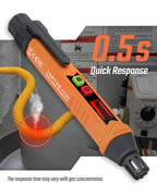 PT199 Natural Gas Leak Detector with Audible & Visual Alarm, Portable Gas Sniffer to Locate Combustible Sources Like Methane, Propane for Home(Includes Battery x2)-Orange