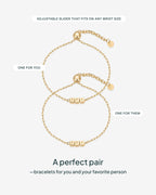 PAVOI Adjustable Bracelet Set, 14K Gold Plated, Yellow Gold