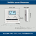 NonProgrammable Thermostat for Home, Single-Stage Systems,Digital Energy-Saving Thermostat,1 Heat/1 Cool, Easy DIY Install,White Backlight