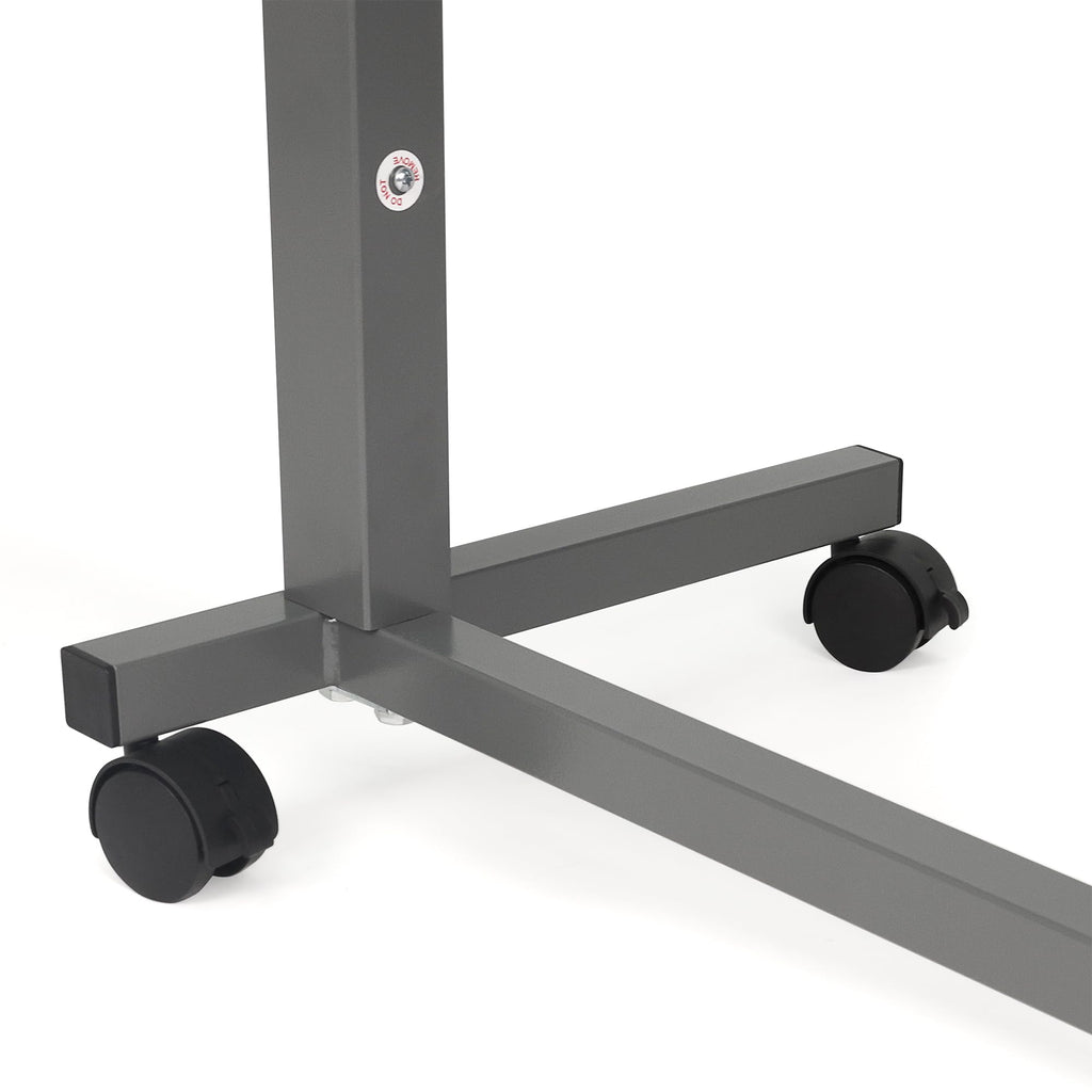 Vaunn Medical Pneumatic Adjustable Overbed Bedside Table with Wheels (Hospital and Home Use)