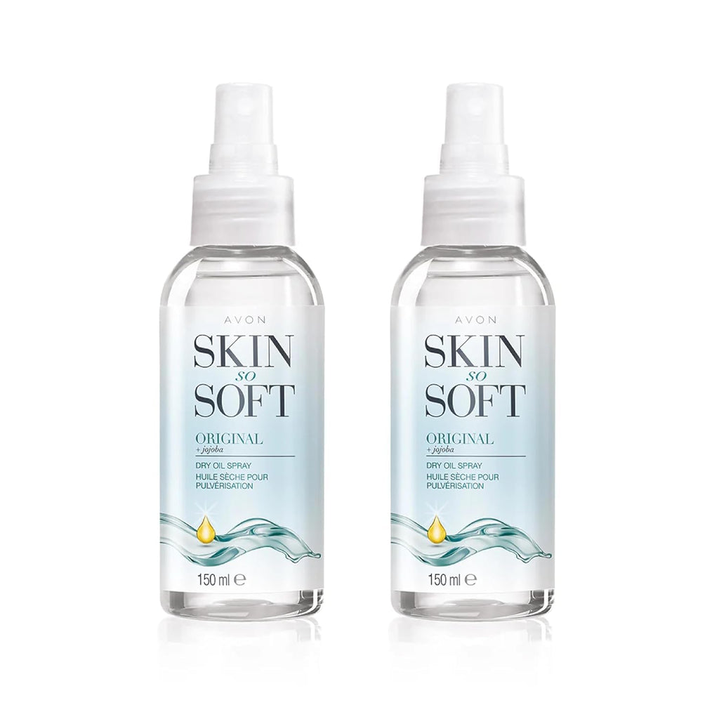 AVON SKIN SO SOFT Original Dry Oil Spray (5 Fl. Oz) Each – Luxury Lightweight Body & Hair Oil Mist – Fast-Absorbing, Non-Greasy, Silky Smooth Finish 150ML (2-PACK)