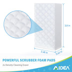 AIDEA Magic Sponges Cleaning Eraser, 2X Density Stronger Sponge for Household, Powerful Scrubber Foam Pads, Multi-Surface Cleaning Supplies for Kitchen, Furniture, Bathroom, Sink, Wall, 48 Pads