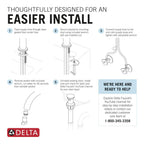 Delta Arvo Chrome Bathroom Faucet 1 Hole, Single Hole Bathroom Sink Faucet for Vanity, Push-Pop Drain Assembly, Chrome 15840LF