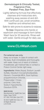 CLn® Facial Cleanser - Hydrating Facial Cleanser with Glycerin, For Skin Prone to Dryness, Eczema, Redness, Irritation & Acne Sensitivity, Fragrance-Free & Paraben-Free, 3.4 fl. oz.