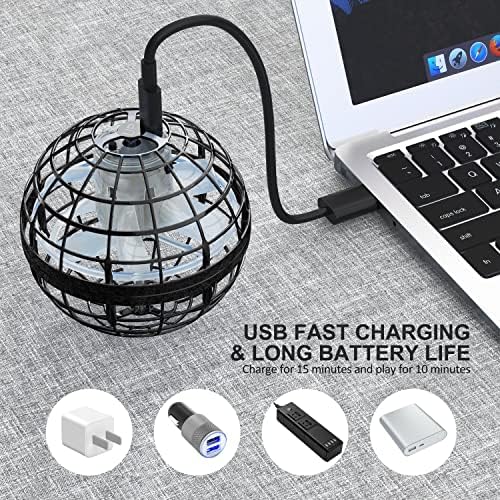 2025 Flying Orb Ball Toy,Cosmic Globe Boomerang Hover Ball Galactic Fidget Spinner, Hand Drone Orbit, Cool Toys Gift for 6 7 8 9 10+ Year Old Boys Girls Teens Outdoor Toys(Black)