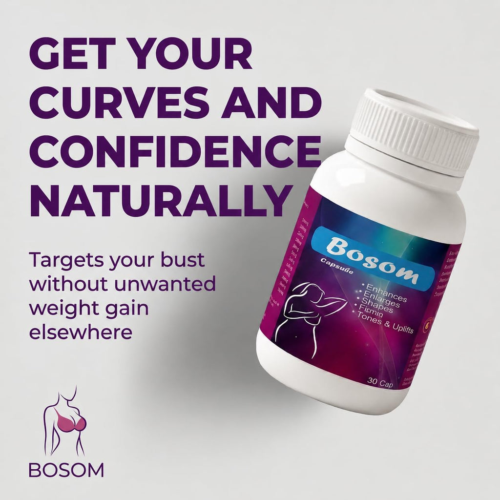 Bosom* Breast Enhancement Capsule | Butt Growwth & Breast Enhancement Capsules for Slim Waist, Bigger Butt & Bigger Breast | All-in-1 Capsule for Fast Booty & Breast Growth | 30 Count