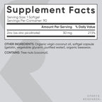 Sports Research High Potency Zinc Picolinate 30mg with Organic Coconut Oil | Highly Absorbable Zinc Supplement for Healthy Immune & Enzyme Function - Non-GMO Tested & Gluten-Free (90 Liquid Softgels)