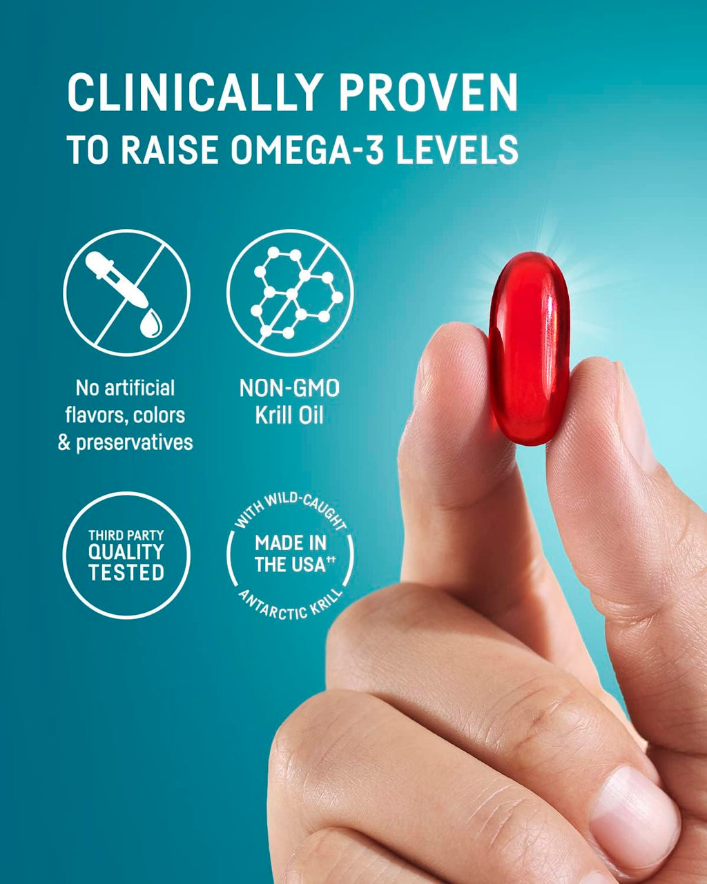 Kori Krill Antarctic Krill Oil Omega 3 Supplement, EPA & DHA, Superior Absorption vs Fish-Oil, 800 mg, 90 softgels