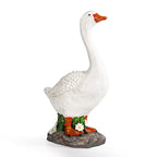 GIGALUMI 19" Porch Goose Statue, Durable Resin Garden Decor Hand-Painted