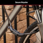 Master Lock Black Set Your Own Combination Bike Cable Lock, Metal Cable Lock has a Weather Resistant Vinyl Coating for Outdoor Durability, 5 Feet Long, 8370D