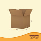 The Boxery Cube 13 x 13 x 13-inch Corrugated Cardboard Boxes, Medium | Pack of 25 for Shipping, Moving, and Storage, Curbside Recyclable, Strong Wholesale Bulk Boxes
