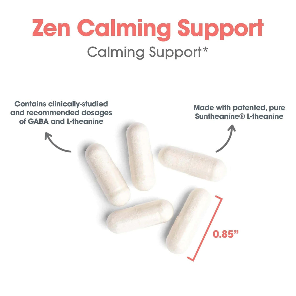 Nutricology ZenMind - 550 mg GABA & 200 mg L-Theanine - Calmness & Relaxation Support Day or Night - Non-Drowsy Formula - Vegetarian Capsules - 60 Servings - 120 Capsules