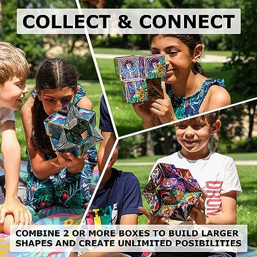 Shashibo Shape Shifting Box - Award-Winning, Patented Fidget Cube w/ 36 Rare Earth Magnets - Transforms Into Over 70 Shapes, Gift Box, Download Fun in Motion Toys Mobile App (Wings, 4 Pack)